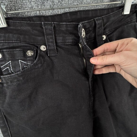 TRUE RELIGION JENNIE Curvy Mid Rise Skinny Black Jeans Women Size 29 Stretch - Picture 10 of 15